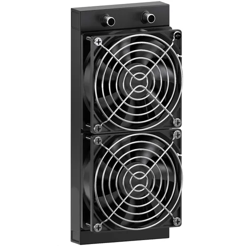 Clyxgs Radiador de refrigeración por agua, radiador intercambiador de calor de aluminio de 12 tubos con ventilador para PC, CPU, computadora,