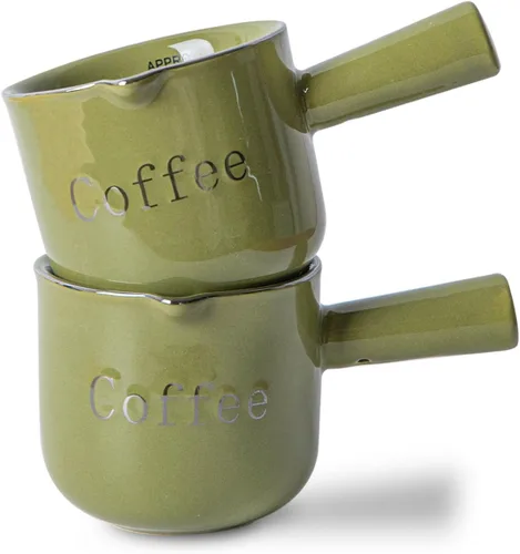 Miniatura 11 de KEMORELA Tazas de café espresso de cerámica con boquillas y asas, marcas de 3 onzas y 3.0 fl oz, chupitos de espresso, cerámica duradera resistente
