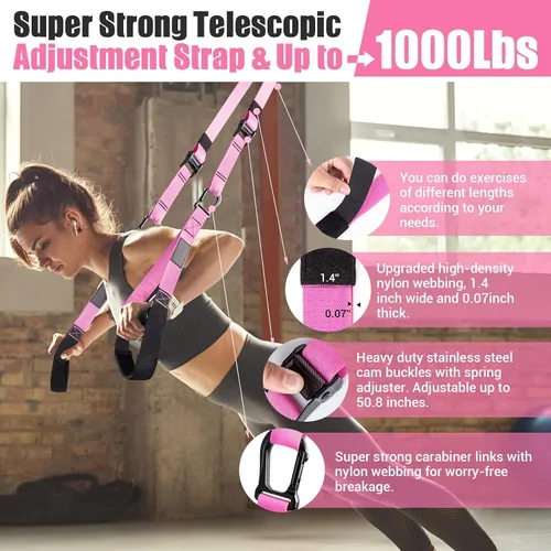 Miniatura 3 de Kit de Entrenamiento de Resistencia para el Hogar, Correas de Ejercicio de Resistencia con Asas, Ancla de Puerta y Bolsa de Transporte para Gimnasio