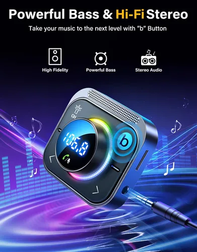 Miniatura 8 de JOYROOM Transmisor FM de 96 W Bluetooth 6.0 Adaptador de coche Aux con 3 puertos de carga PD 60 W y 2 x 18 W. Instalación de ventilación de aire