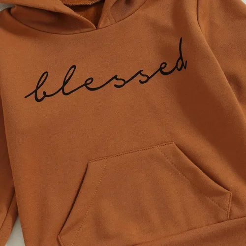 Miniatura 17 de Mandizy Conjunto de ropa de otoño para bebé niña pequeña, sudadera de manga larga con estampado de letras bendecidas, pantalones de camuflaje