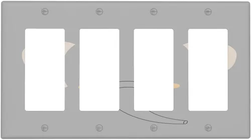 Miniatura 42 de Cubierta de interruptor de luz dúplex de elefante de dibujos animados de 1 banda, cubiertas de enchufe, placa frontal decorativa para receptáculo