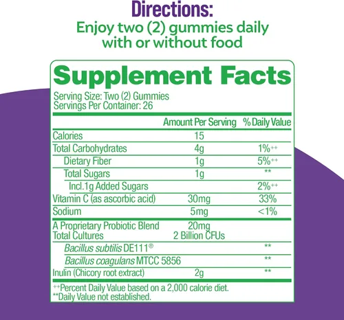 Miniatura 7 de Culturelle Ultimate Strength Probiotic 20 mil millones de UFC + gomitas probióticas diarias 52 unidades para la salud digestiva e inmunológica