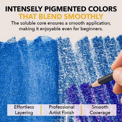 Miniatura 4 de Castle Art Supplies - Juego de 72 lápices de acuarela para colorear con estuche de cierre fácil para viajes para adultos y artistas Lápices