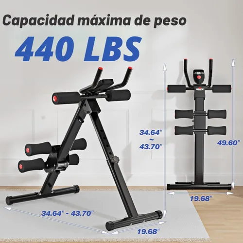 Miniatura 7 de RELIFE REBUILD YOUR LIFE - Máquina de Entrenamiento Abdominal Ajustable, Entrenador de Abdominales Plegable, Equipo de Fuerza para Crunch Azul