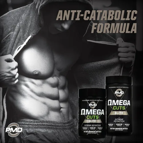 Miniatura 5 de PMD Sports Omega Cuts Elite - Fórmula de definición de pérdida de grasa muscular - Ácidos grasos Omega, MCT y CLA para definición muscular
