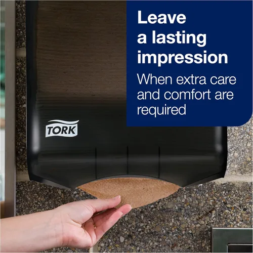 Miniatura 11 de Tork Toalla de mano multipliegue, natural, 100% reciclada, certificado FSC, compatible con dispensadores H2, 16 paquetes x 250 hojas (MK520A)