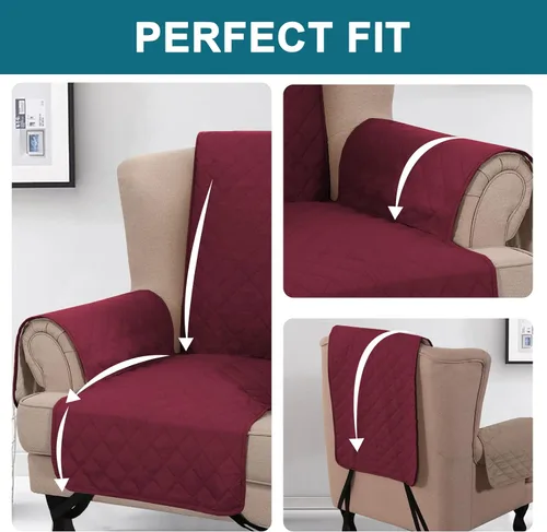 Miniatura 5 de Turquoize Funda 100% Impermeable para Sillón de Ala Fundas para Sillón de Ala con Brazos Protector de Silla Sofá Protector Triple Antideslizante
