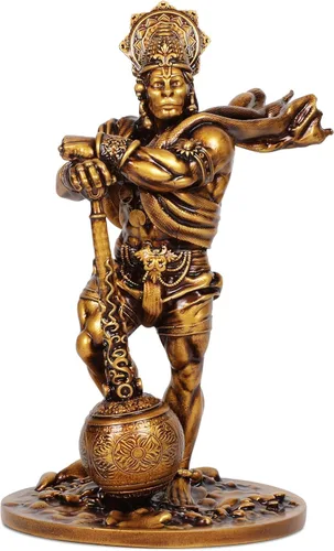 Miniatura 3 de Artarium Gran estatua de Hanuman Bahubali de 7.5 pulgadas, ídolo de Lord Hanuman, Bajrang Bali Murti, polvo de mármol y resina hindú figura de Dios