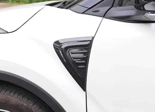 Miniatura 9 de Isolay Accesorios de coche ABS con patrón de fibra de carbono para guardabarros laterales delanteros, rejillas de ventilación, cubierta de salida