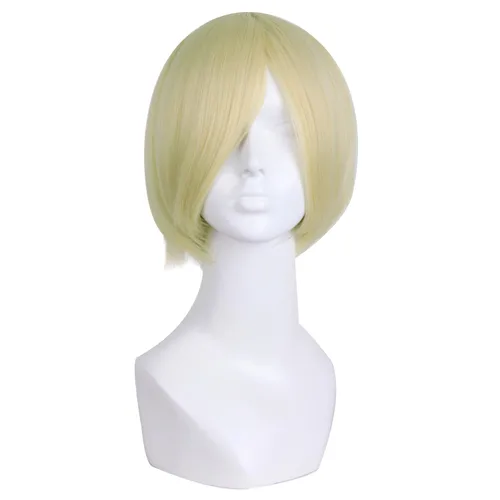 Peluca corta recta de Cosplay, disfraz, fiesta, MapofBeauty , Rubio claro Rubia/Rubio claro