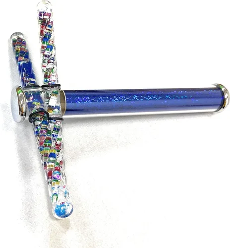 Miniatura 2 de Star Magic KaleidoscopeX - Varita de doble purpurina Kaleidsocope con dos varitas pequeñas con purpurina que cruza el caleidoscopio (azul)