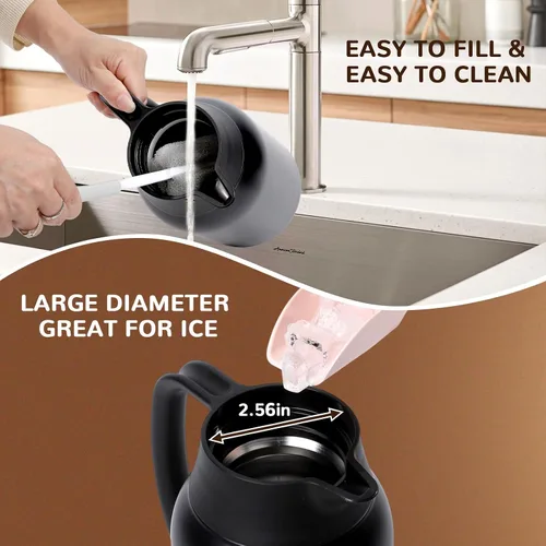 Miniatura 7 de Jarra de café de 68 onzas para mantener el calor, bebidas calientes de 12 horas y bebidas frías las 24 horas, olla aislada de acero inoxidable