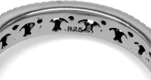 Miniatura 4 de Silvershake Anillo de filigrana apilable de plata de ley 925 con piedra natal auténtica, estilo eternidad