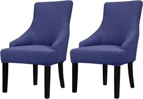 Miniatura 20 de Lellen Funda elástica de terciopelo para silla con respaldo de ala, funda protectora reutilizable para comedor, banquete, decoración del hogar, etc.