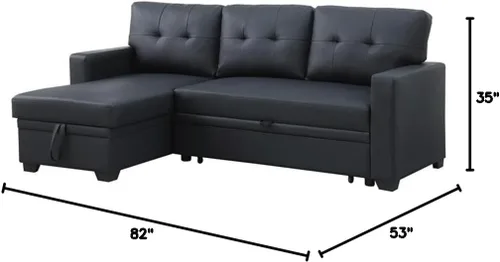 Miniatura 3 de Devion Furniture Tela de poliéster en forma de L reversible, fácil de convertible extraíble, sofá seccional/diván de almacenamiento con cojines