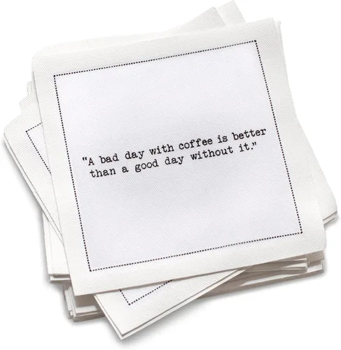 Miniatura 40 de Five Star Funny Dog Quotes Servilletas de cóctel de algodón blanco 50 servilletas de bebidas desechables de lujo con citas ingeniosas de perros