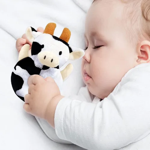 Miniatura 5 de Juguete suave de sonajero de vaca bebé, ganado lechero de felpa para bebés, juguete de peluche fácil de agarrar, regalos para recién nacidos, bebés