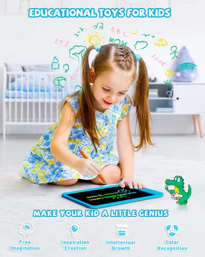 Miniatura 5 de KOKODI Tableta de escritura LCD para niños de 10 pulgadas, juguetes para niños y niñas de 3, 4, 5, 6, 7, 8 años, tablero de garabatos colorido
