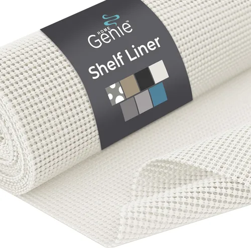 Miniatura 14 de HOME GENIE - Forro para estantes, cajones y armarios, duradero con fuerte agarre, 30.5 cm x 6 m, forros no adhesivos para proteger gabinetes de Gris