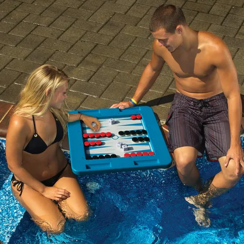 Miniatura 3 de Swimline Tablero de juego flotante multijuego para 2-4 jugadores, azul
