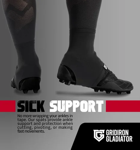 Miniatura 5 de Gridiron Gladiator - Fundas de tacos, calcetines para tacos de fútbol americano, polainas para tacos de fútbol, béisbol y sóftbol Negro