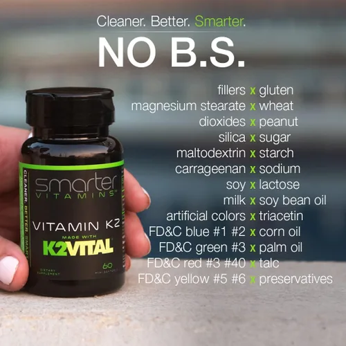 Miniatura 4 de Smarter Vitamina K2 MK7 100mcg fabricada con K2VITAL y col rizada para la salud ósea y apoyo cardiovascular K-2 MK-7 ayuda a utilizar calcio