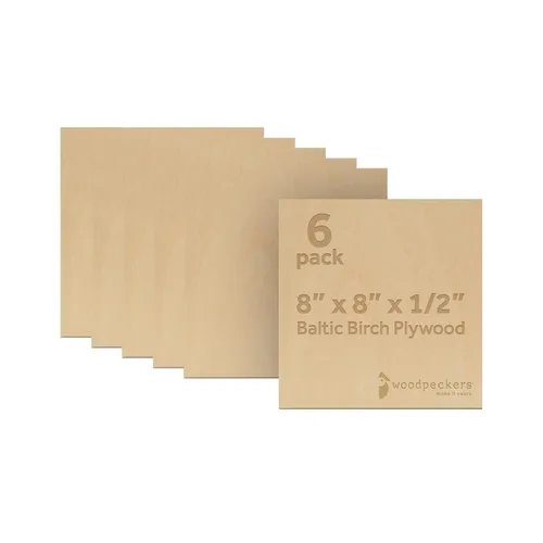 Miniatura 20 de Madera contrachapada de abedul báltico de 0.472 in, 1/2 x 5 x 7 pulgadas, caja de 2 madera artesanal de grado B/BB, más fuerte que las hojas