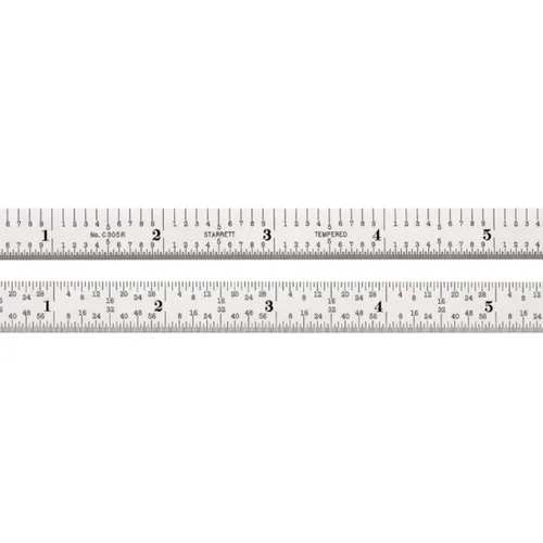 Miniatura 14 de Starrett Regla de acero totalmente flexible con acabado cromado satinado, lectura rápida y graduación en pulgadas, graduación 3R, 6 pulgadas