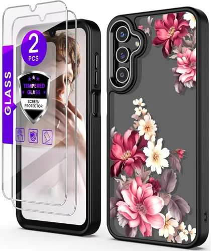 Funda para Samsung A15 5G con protector de pantalla de vidrio templado, Galaxy A15 5G [protección de grado militar] TPU suave y policarbonato duro,