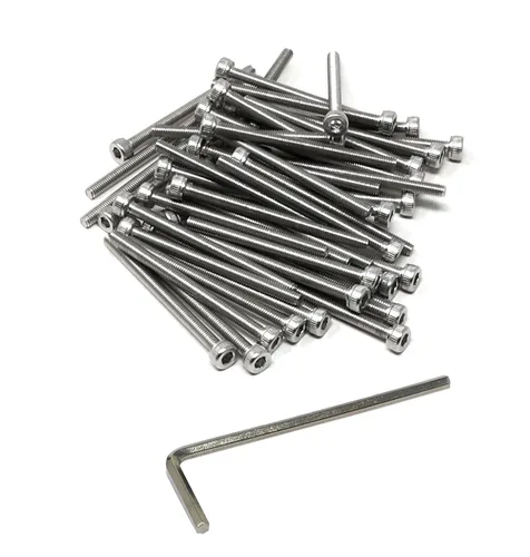 Miniatura 30 de iexcell 25 piezas M4 x 60/65/70/75/3.150 in paso de rosca 0.028 in acero inoxidable 304 cabeza hexagonal Tornillos Tornillos surtido Kit