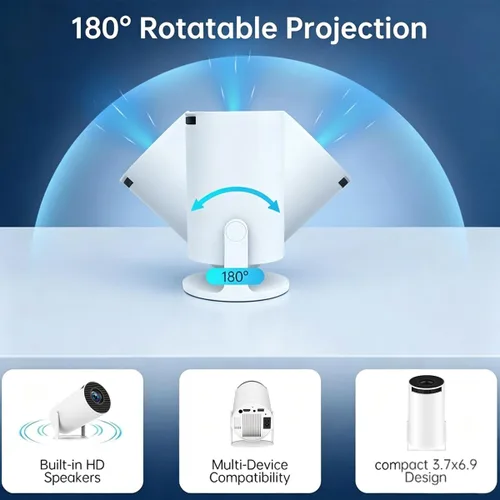 Miniatura 8 de Aplicaciones integradas: mini proyector con WiFi y Bluetooth, compatible con proyector portátil de 1080P con Android 11, 160 lúmenes ANSI, rotación