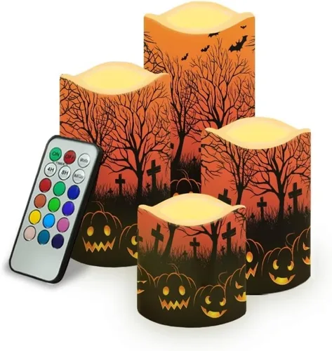 Miniatura 39 de Jeiento American Flag Flameless Candles 4 Pack 4th of July Home Decoration Flower American Flag LED Candles Battery Operated with Timer Remote