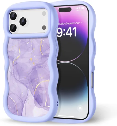 Miniatura 103 de Compatible con iPhone SE/8/7 Funda para Mujeres y Niñas, Marco Ondulado Rizado con Patrón Lindo, Estética Delgada Suave Silicona TPU Parachoques