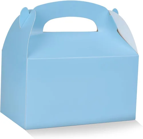 DjinnGlory Paquete de 36 Cajas Pequeñas Azules de Obsequios para Fiestas, Cajas Gable, Cajas de Regalo de Papel para Baby Shower, Cumpleaños, Fiesta