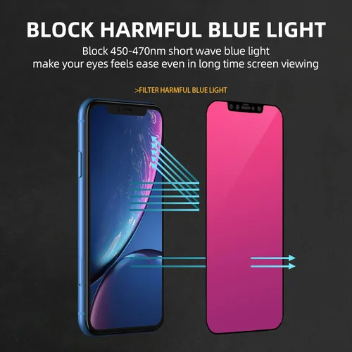 Miniatura 8 de EGKimBa Protector de pantalla de privacidad compatible con iPhone 11 Pro Max/iPhone XS Max, 6.5 pulgadas, degradado colorido electrochapado
