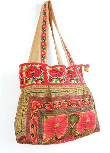 Miniatura 3 de changnoi Bolsa de mano hecha a mano bolsa de playa bordada Hmong Tribes tamaño grande