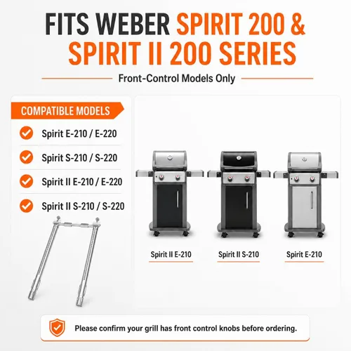 Miniatura 2 de 69785 Quemador de parrilla para Weber Spirit I y II y GS4 Spirit II serie 200, Spirit E-210, E-220, Spirit S-210, S-220 parrillas de gas