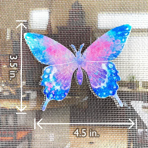 Miniatura 5 de Imán de mariposa metálica de ópalo de ensueño, decoración de puerta de patio de Lanai, imán de pantalla a prueba de rayos UV