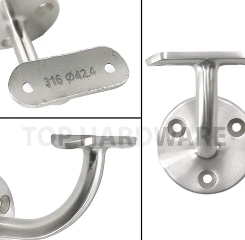 Miniatura 2 de Soporte de barandilla de montaje en pared de grado 316 de acero inoxidable para barandillas de 1-5/8 pulgadas o 1-1/2 pulgadas (paquete de 1)