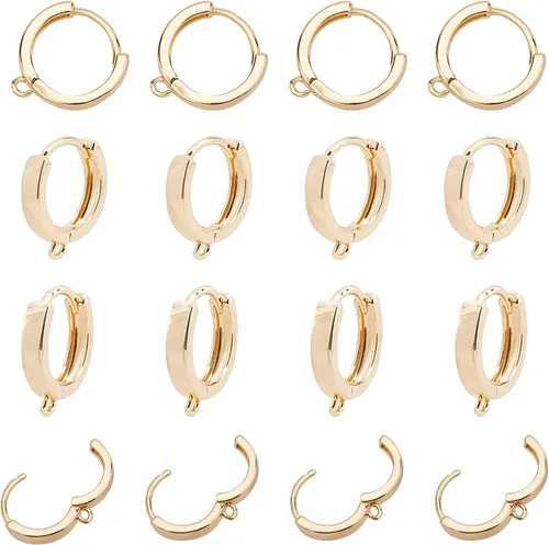 arricraft 20 ganchos para aretes con cierre de palanca, gancho francés, alambre de oreja abierto, aros para hacer aretes, chapado en oro real de 18