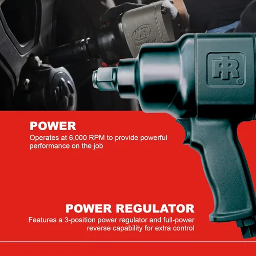 Miniatura 3 de Ingersoll Rand 2161XP Llave de impacto neumática de 3/4 pulgadas, salida de par máximo de 1250 pies-libras, 6000 RPM, Ultra Duty, inversa