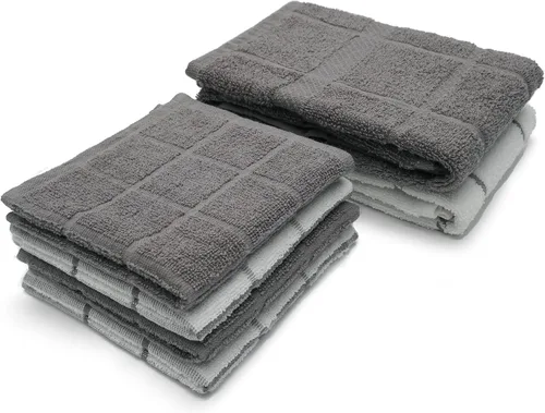 Miniatura 19 de Paño de cocina y toalla de cocina de rizo 100% algodón, paquete de 6, toallas de cocina súper suaves y absorbentes, perfectas para limpieza
