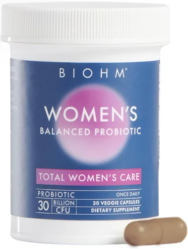 Miniatura 5 de BIOHM Paquete de prebióticos y probióticos para mujeres, suplemento de fibra con inulina y pectina de manzana en polvo, 60 cápsulas con probióticos