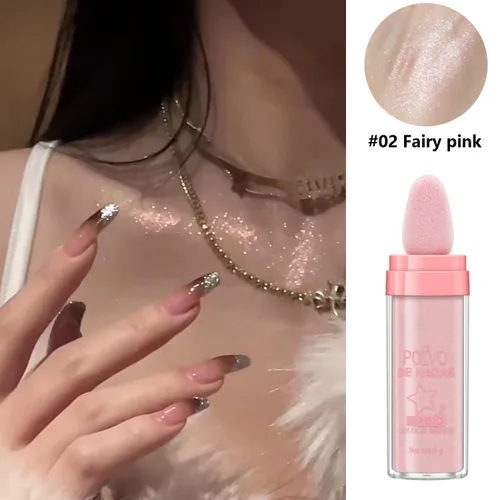 Miniatura 5 de 2 unidades de Polvo De Hadas Fairy Dust polvo resaltador - Polvo para contornear todo el cuerpo y clavícula perlado para cara y ojos, purpurina #01