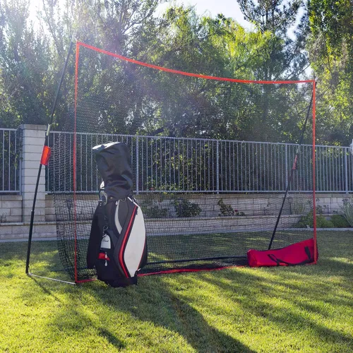 Miniatura 4 de Red de golf portátil de 10 x 7 pies con bolsa de transporte para interiores y exteriores, patio, conducción, golpear astillado, red de entrenamiento