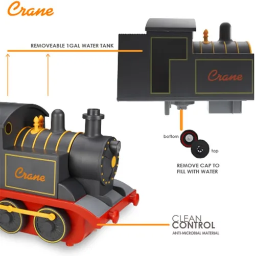 Miniatura 6 de Crane - Humidificador ultrasónico de vapor frío para guardería y habitación de niños, apagado automático 1 galón, filtro opcional, diseño juguetón