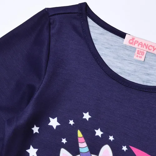Miniatura 37 de QPANCY Conjunto de pijamas a juego para niñas y muñecas, pijamas de manga larga para otoño e invierno