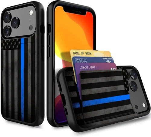 Miniatura 53 de Funda para iPhone Air, funda tipo cartera con ranura para tarjeta oculta, a prueba de golpes, TPU y PC, funda protectora de doble capa para iPhone