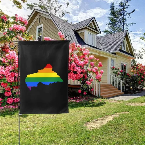 Miniatura 5 de LGBT Flag Map Of The Central African Republic Garden Flag 28"x40" Inch Double Sided Garden Flags Home Lawn Outdoor Decor Flags Party Banner Welcome